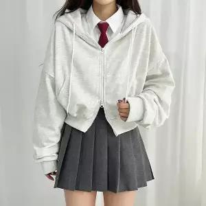 [크롭/기본/오버핏] 기장별 투웨이 후드집업