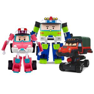 ROITOYS 로보카폴리 변신로봇 4인치 포처 키튼 샌디 3종팩 세트