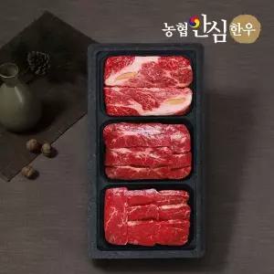 갤러리아 [농협안심한우] 1등급 감사로스세트1.2kg (등심+채끝+안심)/팩당400g