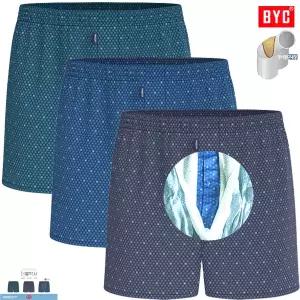 BYC육각형패턴그물망브리프내장더블박서 랜덤3매입 MCW6013