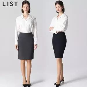 [리스트][리스트(LIST)] 백 슬릿 H라인 셋업 스커트 (택가격: 118000원)