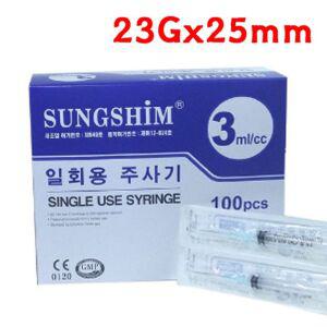 (성심)일회용주사기 3ml 23Gx25mm 100개입 X 2개 바늘