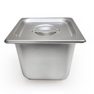 국산 304스텐 밧드 업소용 바트 1/6 6인치 뚜껑세트 트레이 17.6x16x15cm