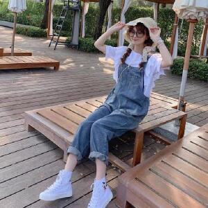 봄 여름 빅 사이즈 키작녀 점프슈트 데님 루즈핏 멜빵 바지 TT189