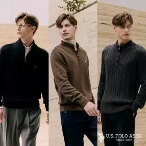 유에스피에이 [쿠폰혜택][U.S POLO ASSN.] 25FW 하프집업 니트 3종 남성