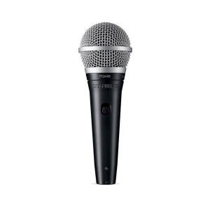 슈어 PGA48 다이내믹 마이크 - 보컬용 핸드헬드 마이크, 카디오이드 픽업 패턴, 개별 온/오프 스위치, 3핀 XLR 커넥터, 15인치 XLR-to-QTR 케이블, 스탠드 어댑터 및 지퍼 파우치(PGA48-QTR)