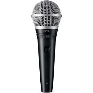 슈어 PGA48 다이내믹 스탠드 스위치, 개별 핸드헬드 픽업 및 패턴, XLR-to-XLR 3핀 온/오프 마이크, 보컬용 - 15인치 파우치(PGA48-XLR) 어댑터 지퍼 카디오이드 마이크 XLR 커넥터, 케이블,