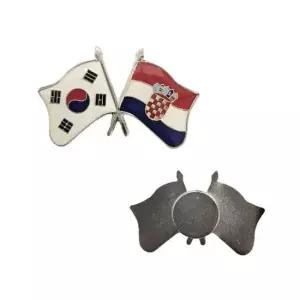 아트박스 로고마크 한국-크로아티아 국기교차 뱃지 자석형)