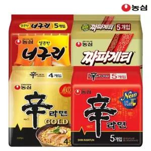 농심 신라면5봉+신라면골드4봉+너구리5봉+짜파게티5봉