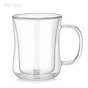 오스틴포유 이중 유리컵 (400ML) 카페글라스