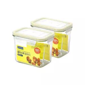 글라스락 클래식 옐로우에디션 직사각 도어포켓 1000ml 2조 1개