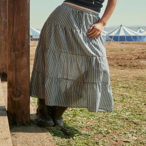 [AK수원점] [후아유] 여성 Check Long Tiered Skirt WHWHG2441F