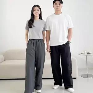여성 와이드 바지 데일리 스트링 나일론 남녀공용 바지 팬츠 조거 트레이닝 루즈핏 절개 남성