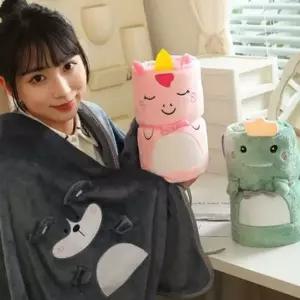 캐릭터 무릎 담요 극세사담요 학교 사무실 캠핑 망토