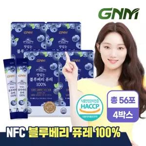 GNM 맛있는 NFC 블루베리 퓨레 100% 14포 X 4박스(총 56포) / 블루베리즙 주스