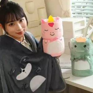 극세사담요 캐릭터 무릎 담요 학교 사무실 캠핑 망토