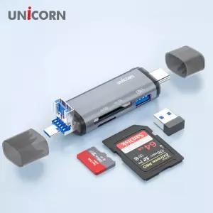 유니콘 OTG멀티카드리더기 A타입 C타입 5핀 USB3.1포트지원 XC-2000M리 SD리 카메라전송 모바일리 휴대용리