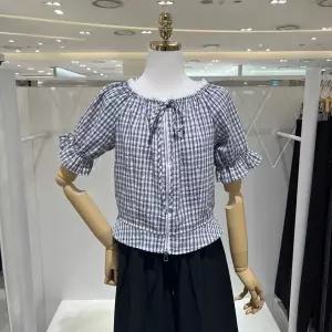 [밸리걸]체크 패턴 집업 블라우스 628470