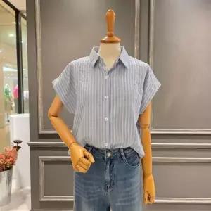 [아니베에프]A66WTB760_숏 소매 스트라이프 셔츠