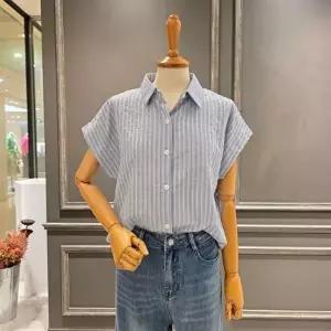 [아니베에프]아니베에프 A66WTB760 숏 소매 스트라이프 셔츠