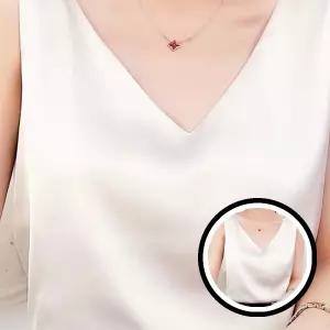 블라우스 오피스룩 이너티 민소매 V넥 실크 나시 소재 여성용 슬림핏 여름패션 TLj00561