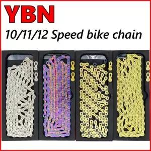 YBN 10/11/12 속도 자전거 체인 SLA H11TIG 골드 티타늄 코팅 MTB 도로 SRAMECHATRONICSCampanolo 시스템