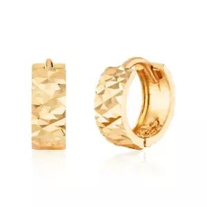 [신세계라이브쇼핑][비앤비골드] 14K 심플 컷팅 7.3mm 원터치 링 귀걸이 한쌍 PNE23659