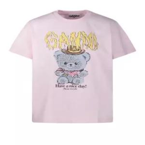 26SS  코튼 저지 카우보이 베어 프린트 티셔츠 A1050074 868 CHALK PINK DOM