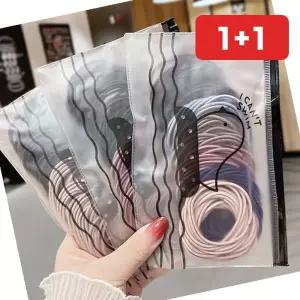 헤어 악세사리 헤어끈 곱창끈 파스텔 데일리 머리끈 대용량 (1+1)