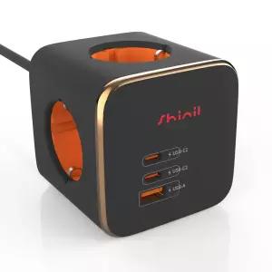 신일전자 스마트큐브 멀티탭 USB C타입 4구 고용량4000W 멀티콘센트