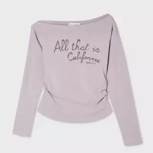 후아유 One-Shoulder Long Sleeve T-shirt WHLAG827F