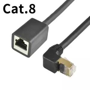 ㄱ자랜선 인터넷 케이블 익스텐션 직각 엘보 8P CAT8 수-암 연장 라인 와이어 Rj45 어댑터