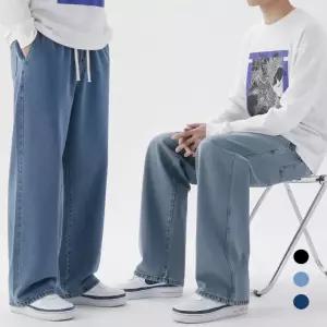 남성 봄 세미와이드 밴딩 데님 팬츠 청바지 남친룩