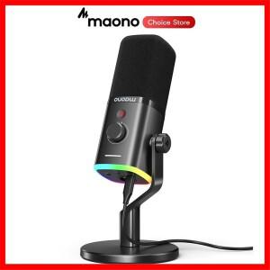 MAONO PD100X 마이크 USB/XLR 다이나믹 마이크(PC용, 음소거 버튼 포함) RGB 데스크탑 스탠드 마이크(팟캐