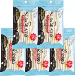 ANF 화이트 밀크스틱 천연 로하이드 개껌 천연소가죽 12p, 33g, 5개