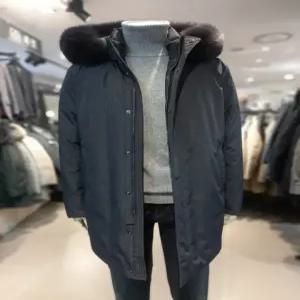 주 세정  트레몰로    탈부착 리얼폭스퍼 후드  구스다운코트  롱점퍼  네이비 TRNKD3WA111