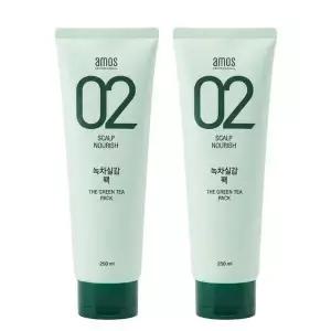 아모스프로페셔널 녹차실감  두피 모발 팩 250ml 2개