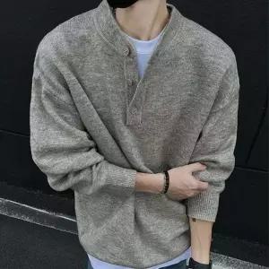 [모로엠]남성 헨리넥 데일리 캐주얼 스웨터 ON-KN-QWFK3QA2