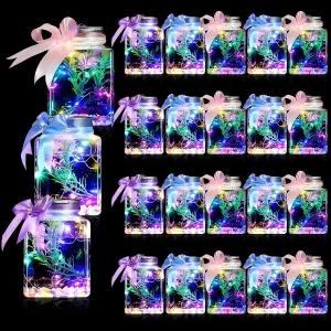 20개 세트 17온스 LED 플라스틱 어항 있는 투명 파손 방지 발광 깨지지 않는 카니발 게임용 수족관 파티 및