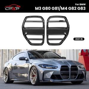 BMW 호환 G80 G81 M3 G82 G83 M4 -IN ST/V 스타일 프론트 레이싱 그릴용 리얼 드라이 카본 파이버 범퍼 키