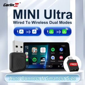 CarlinKit 미니 소형 울트라 무선 카플레이 어댑터 듀얼 모드 유선-무선 안드로이드 오토 박스 USB 동글 Wi