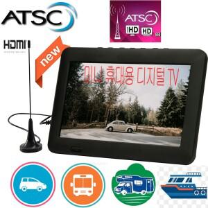 지원 LEADSTAR 충전식 디지털 미니 소형 텔레비전  휴대용 TV  DVB-T2 ISDB-T ATSC-T 튜너 디코더  12V 입