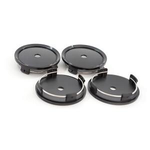 4피스 ABS 도금 75/73mm 자동차 휠 센터 캡 차량 타이어 림 허브 방진 커버 클립 범용 액세서리