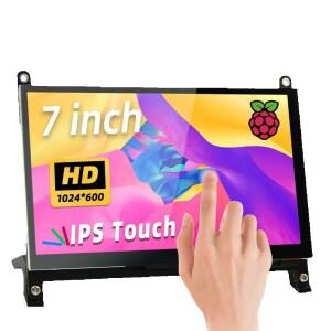 라즈베리 파이호환 5 7 인치 터치 스크린 IPS 1024x600 HD LCD HD-MI 디스플레이 RPI 4B 3B + OPI AIDA64 P