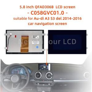 QFAD306B LCD 디스플레이  14-16 Au-di A3 S3 내비게이션 모니터용 C058GVC01-0 스크린  5.8 인치