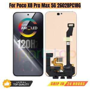 샤오미호환 포코 X8 프로 맥스 2602BPC18G 120Hz AMOLED 터치 스크린 어셈블리(지문 센서 포함) iParts 교