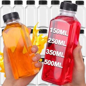 150/500ML 주방 냉장고 주류 식품 소스 포장에 재사용 가능 검은 색 스크류 캡이있는 빈 플라스틱 음료 용