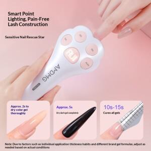 AMDMG 미니 소형 휴대용 395nm 400nm 충전식 네일 젤 램프 UV LED