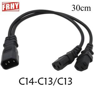 30CM IEC C14-듀얼 C13 어댑터 1-2 전원 Y 분배기 케이블 250V 15A 컴퓨터 프린터 및 데이터 센터 공급 장