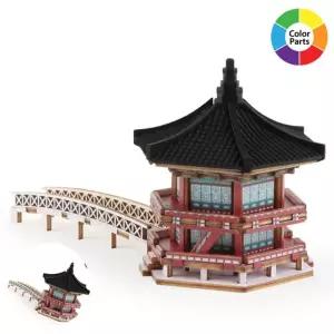 목재조립 모형장난감 목재조립키트 방학숙제만들기 모형만들기 미니 향원정